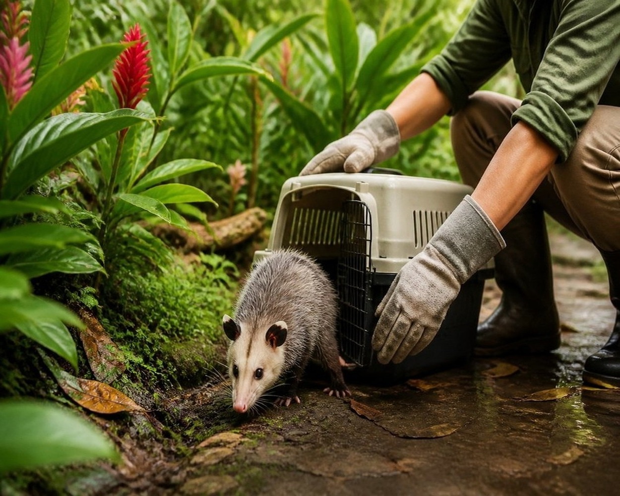 Opossum humane relocation